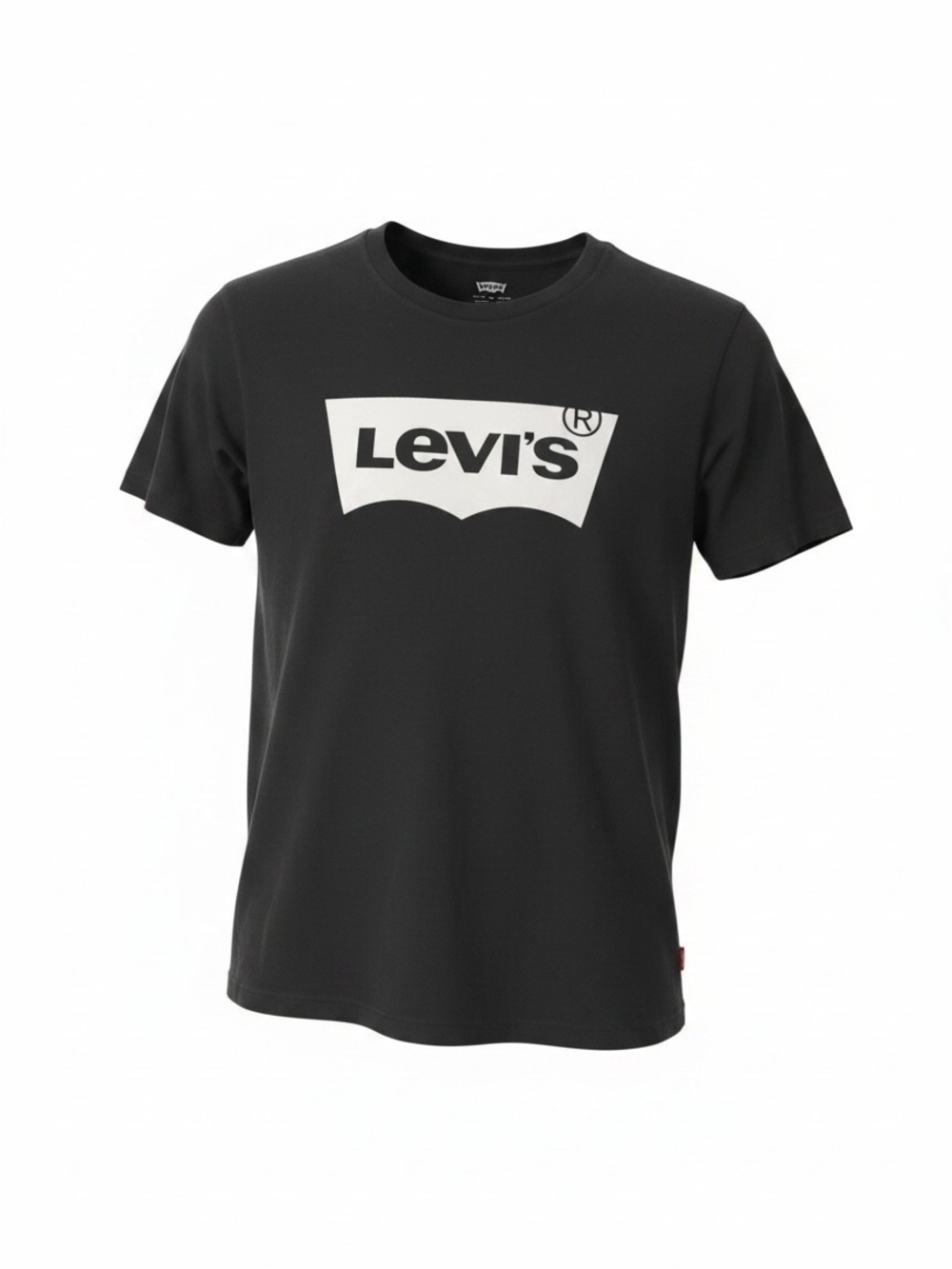 Levi's Black Tee with White Batwing Logo